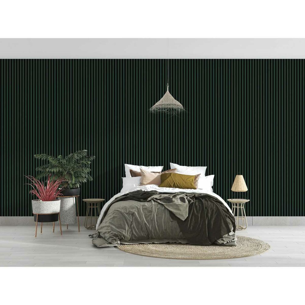 Декоративен/акустичен панел Lameo Mini от MDF, зелен завършек 30x275 см