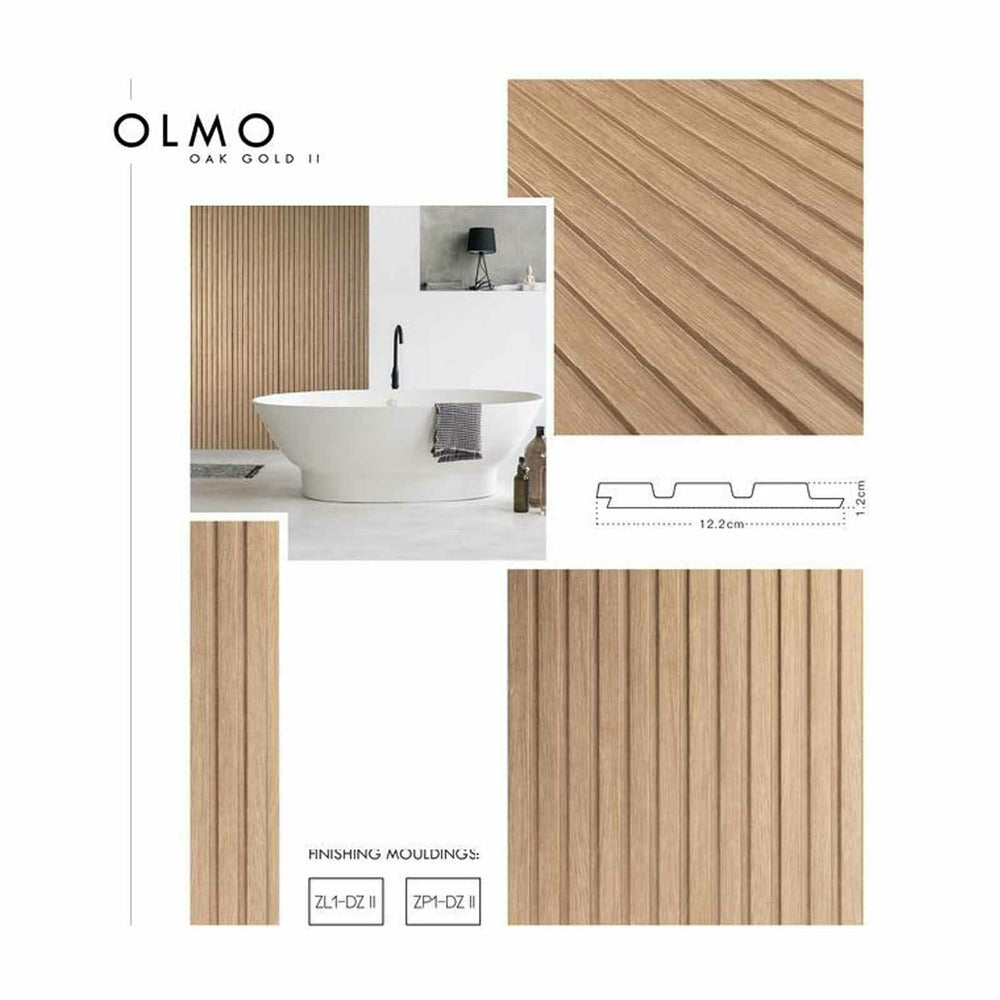 Lamelio Olmo Slatted Panel Golden Oak Finish 12.2x270 cm