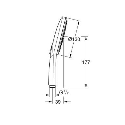 Душ главa Grohe Rainshower 130 SmartActive черен мат 3 вида струя
