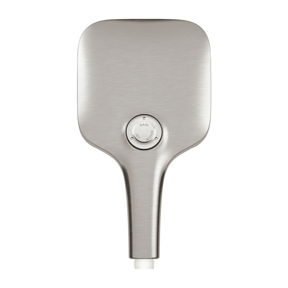 Grohe Rainshower SmartActive 130 Cube Shower Head 3 Functions Brushed Supersteel