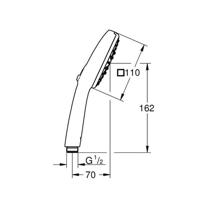 Душ глава Grohe Tempesta Cube 110 хром с 3 функции