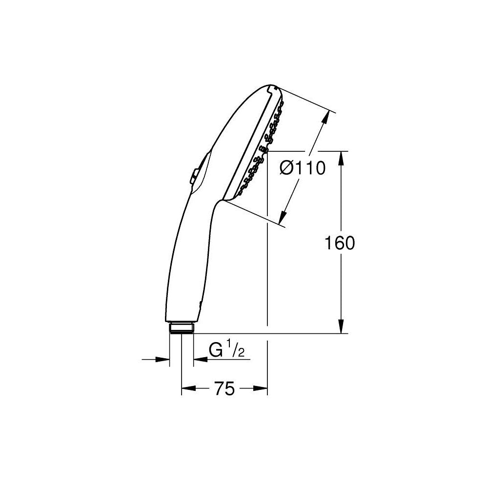 Matte black shower head Grohe Tempesta 110 with 2 functions