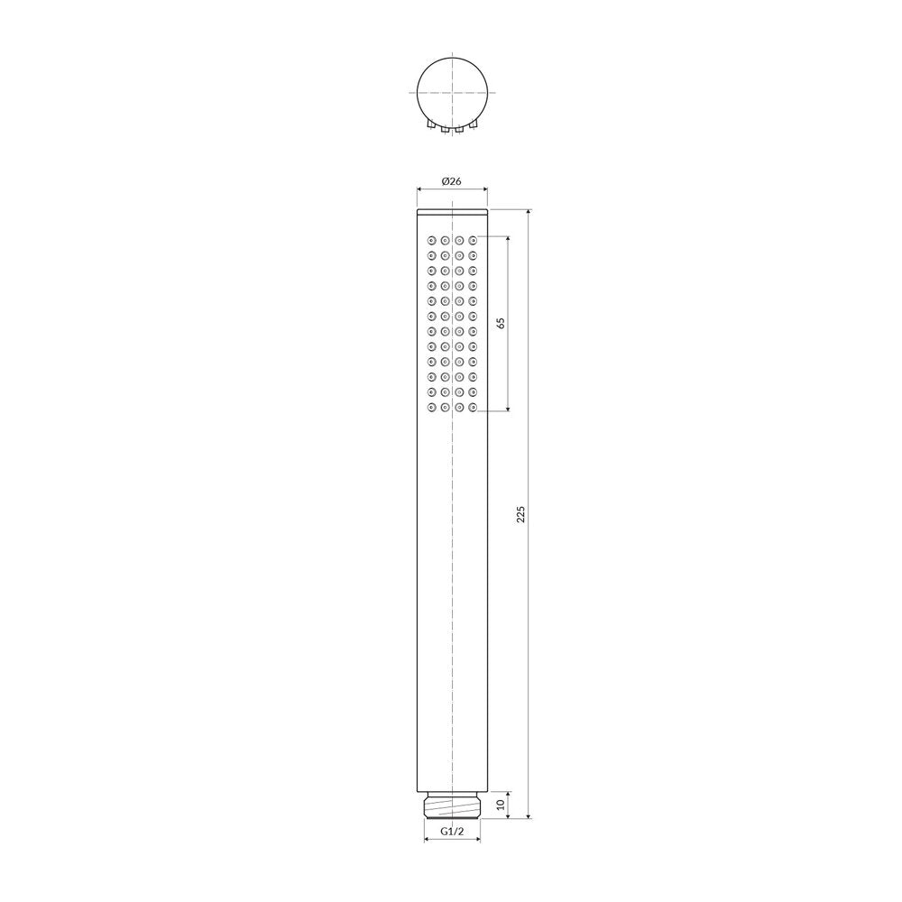 Душ глава Omnires Microphone матово бяло 1 функция