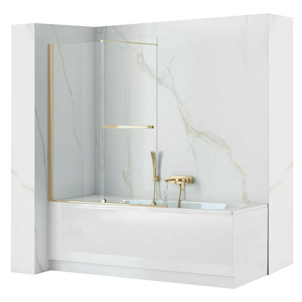 Gold Bathtub Screen Rea Fabian 100x140 cm