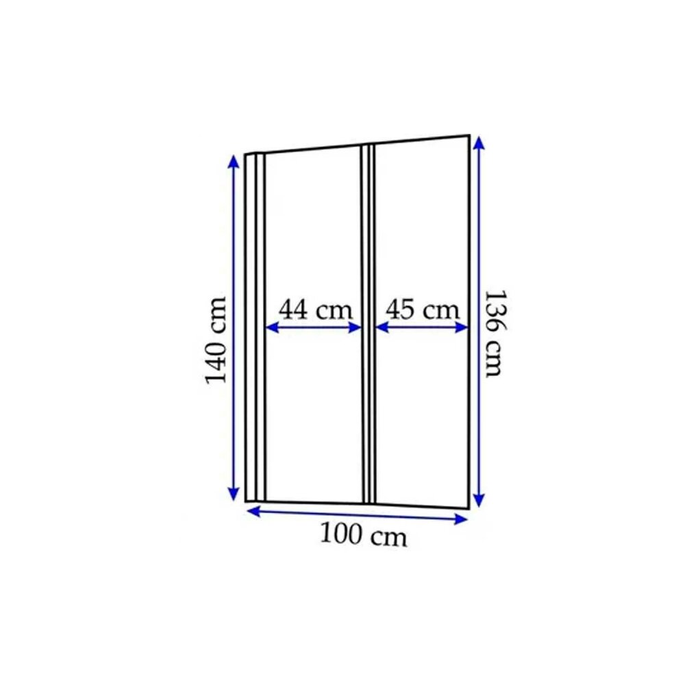 Rea Agat-2 Folding Bathtub Screen Chrome 100x140 cm Mobile