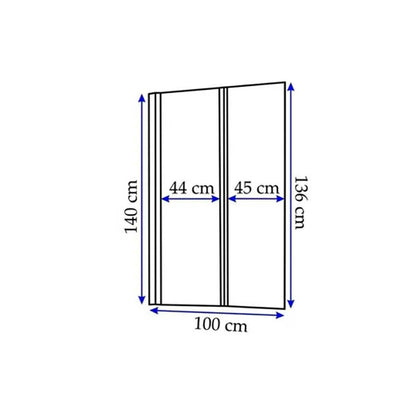 Rea Agat-2 Folding Bathtub Screen Chrome 100x140 cm Mobile