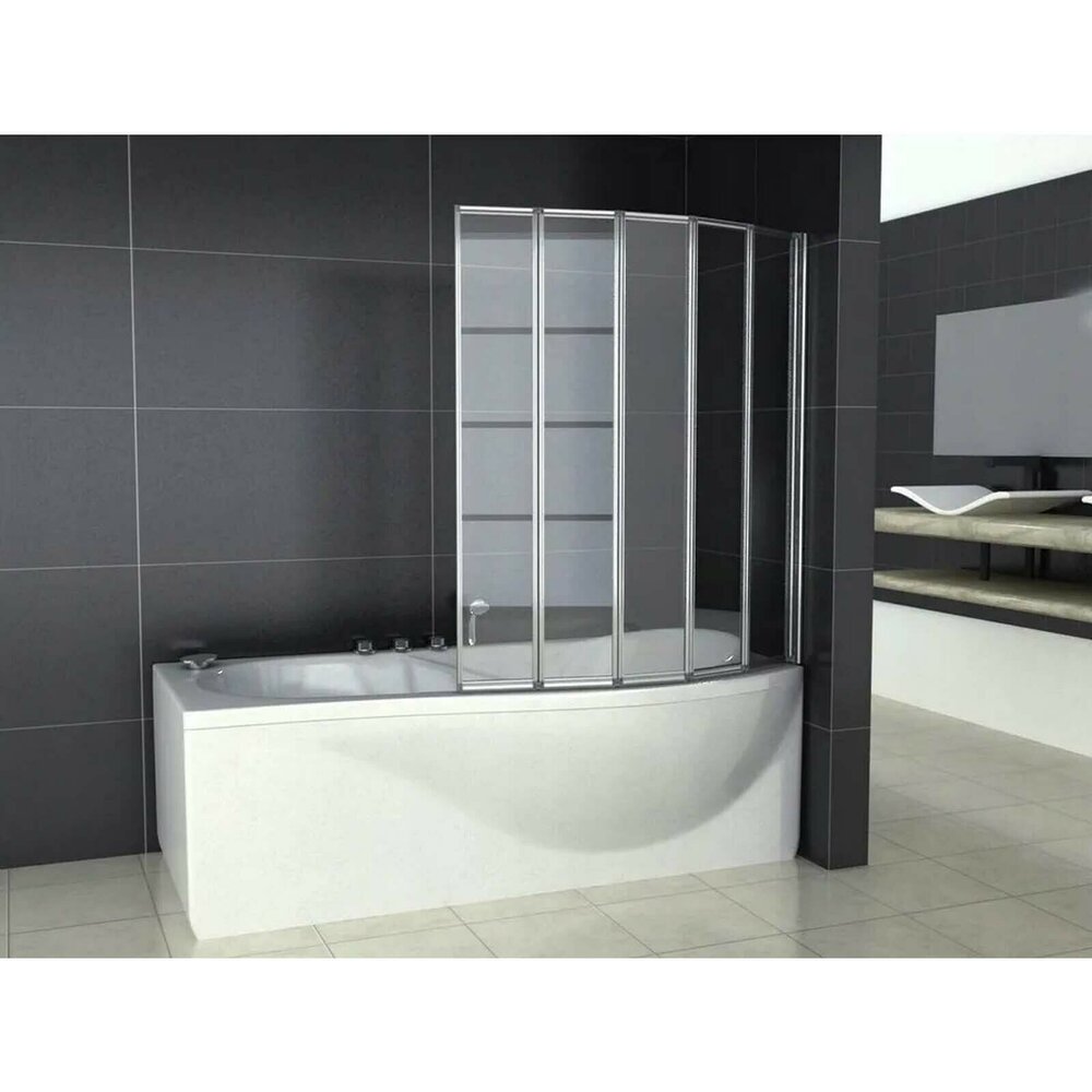 Сгъваем параван за вана Rea Idea хром 120x140 см мобилен