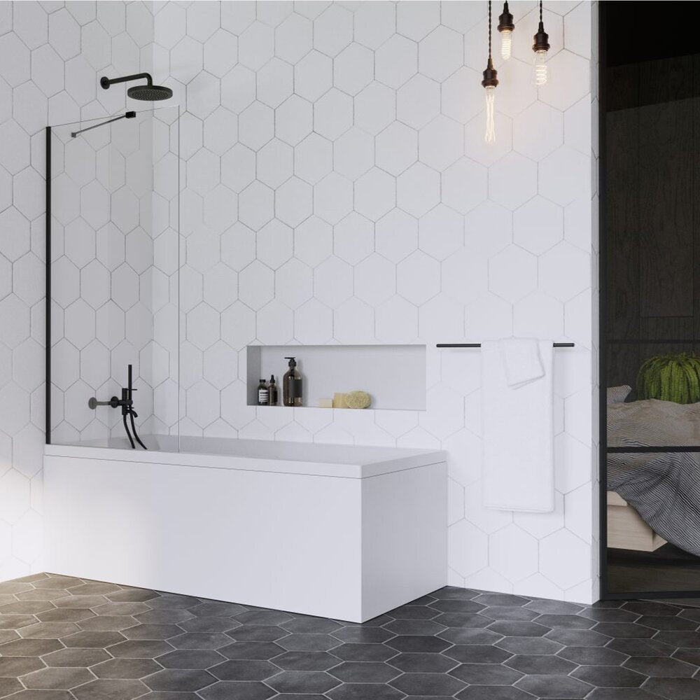 Параван за вана Radaway Idea 6 PNJ II черен мат-прозрачен 90x150 cm стъкло 6 mm