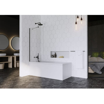 Параван за вана Radaway Idea 6 PNJ II черен мат-прозрачен 90x150 cm стъкло 6 mm