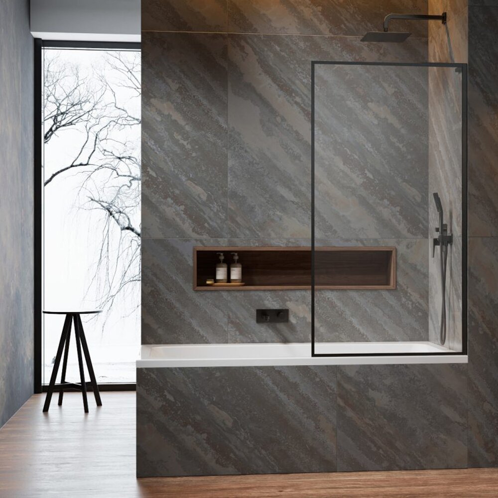 Параван за вана Radaway Modo F SL PNJ II GunMetal перфектно-прозрачен 50x150 cm стъкло 8 mm дясно