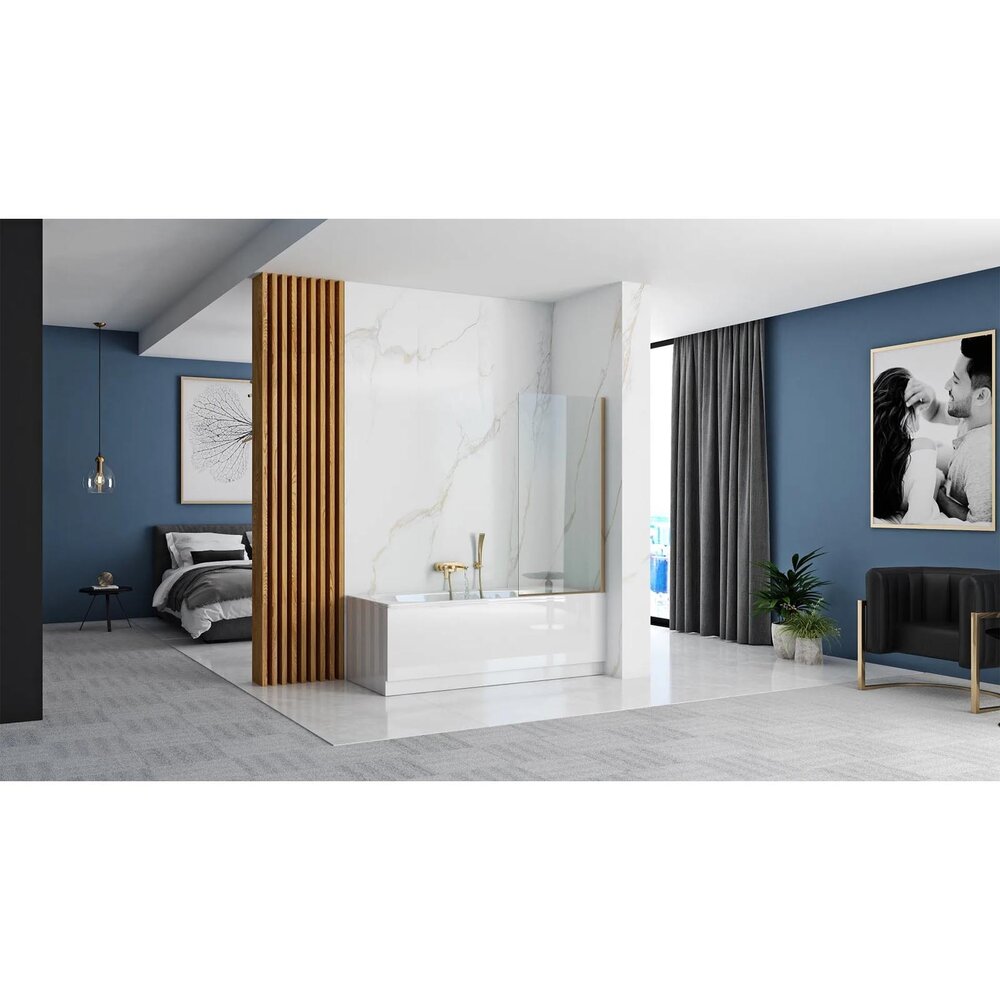 Параван за вана Rea Elegant златен 70x140 см