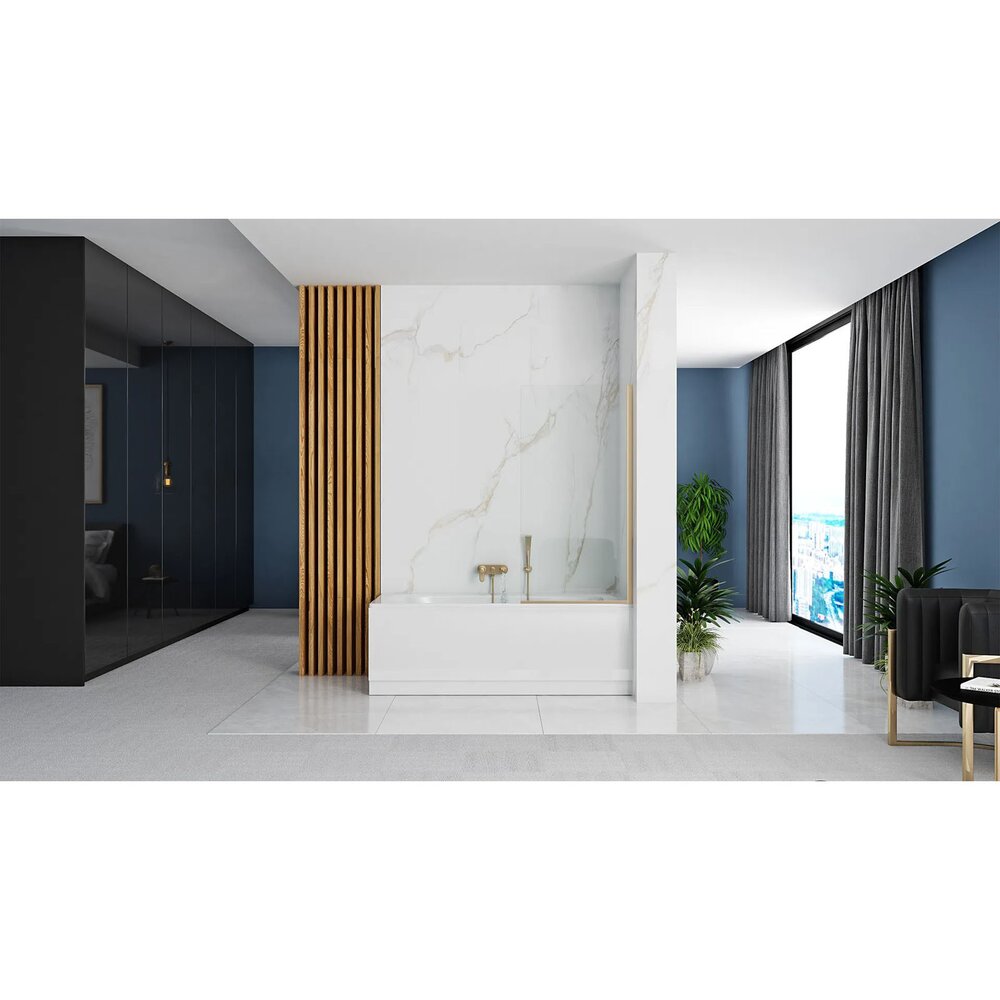 Параван за вана Rea Elegant златен 80x140 см