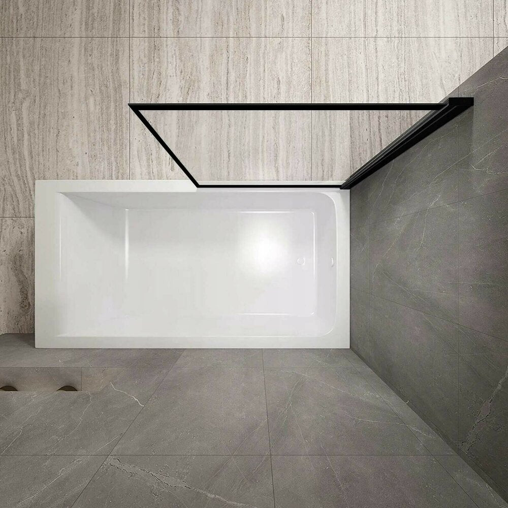 Rea Lagos Black Bathtub Screen 80x140 cm Mobile