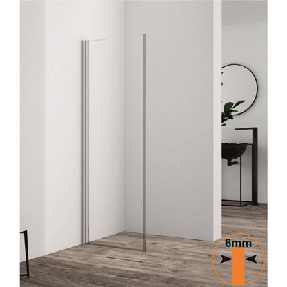 Подвижен душ параван тип Walk-In Inter Ceramic хром гланц 40x200 см стъкло прозрачно