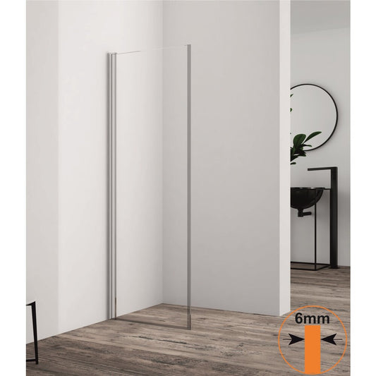 Подвижен душ параван тип Walk-In Inter Ceramic хром гланц 40x200 см стъкло прозрачно