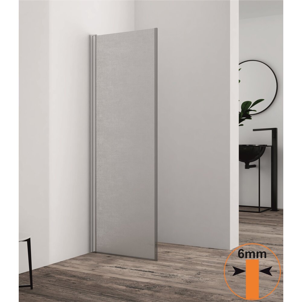 Мобилен душ параван тип Walk-In Inter Ceramic хром гланц - матово стъкло 40x200 см