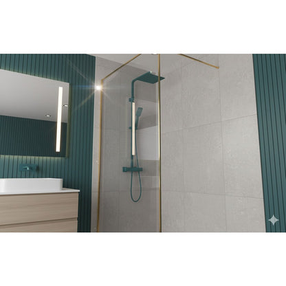 Парван за душ тип Walk-in злато матово Rune Borr 110x200 см