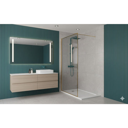 Параван за душ тип Walk-in златист матиран Rune Borr 80x200 см