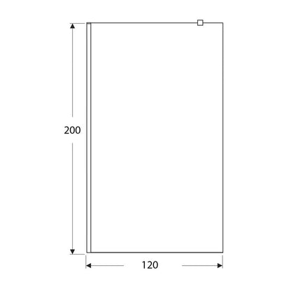 Параван за душ тип Walk-in златен мат Rune Syn 120x200 см