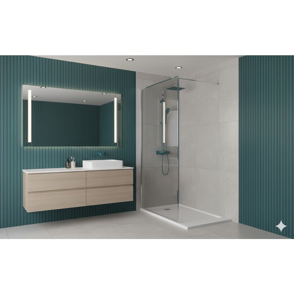 Параван за душ тип Walk-in хром Rune Borr 100x200 см