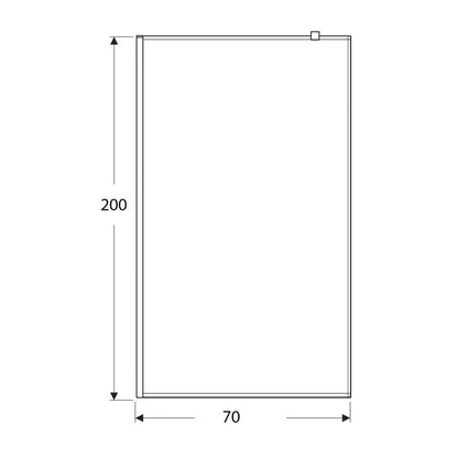 Параван за душ тип Walk-in хром Rune Borr 70x200 см