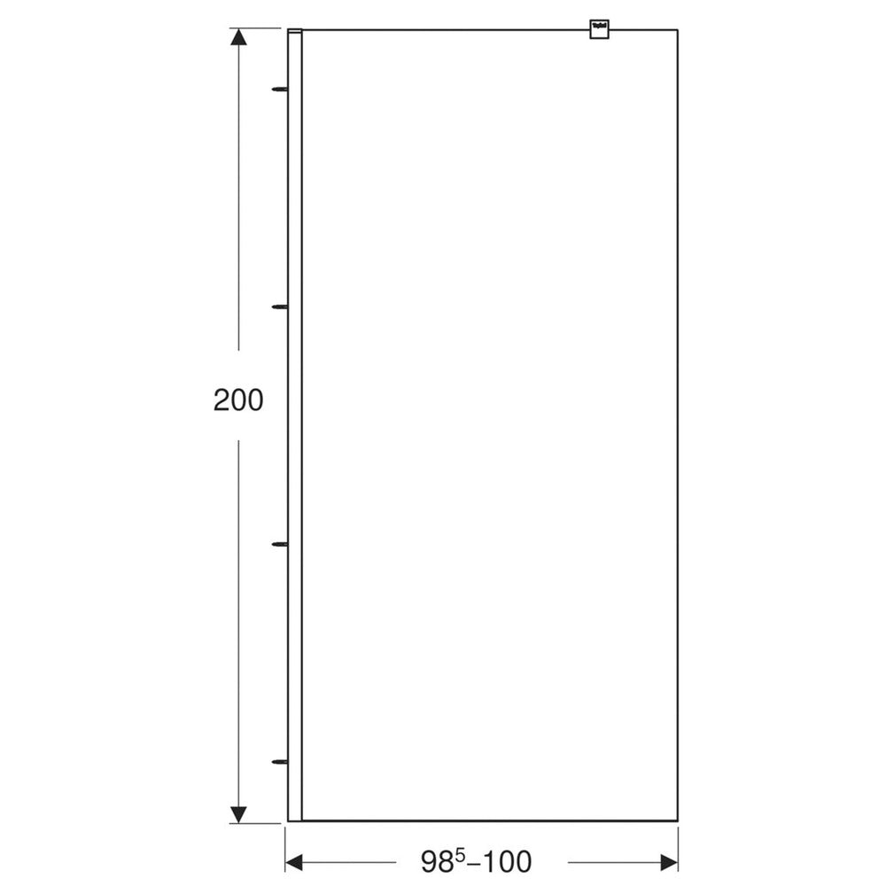 Парван за душ тип Walk-in Geberit Geo 100x200 см стъкло закалено 8 мм