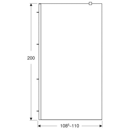 Парван за душ тип Walk-in Geberit Geo 110x200 см стъкло закалено 8 мм