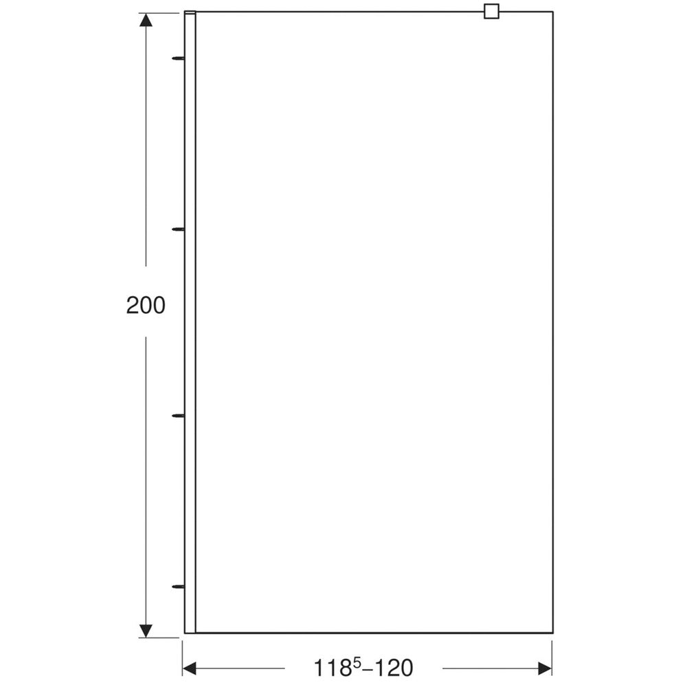 Walk-in душ параван Geberit Geo 120x200 см стъкло 8 мм