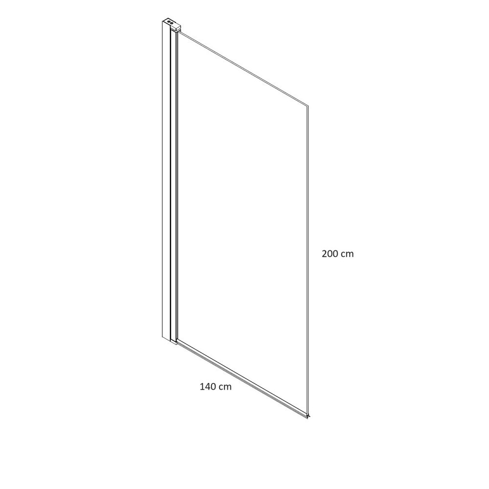 Душ параван тип Walk-In Inter Ceramic хром 140x200 см стъкло прозрачно