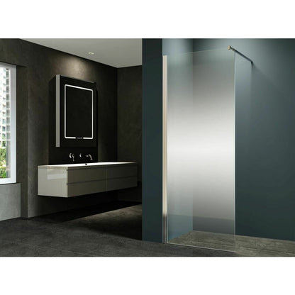 Walk-In Shower Screen Inter Ceramic Matte White Profile 80x200 cm Frosted Glass