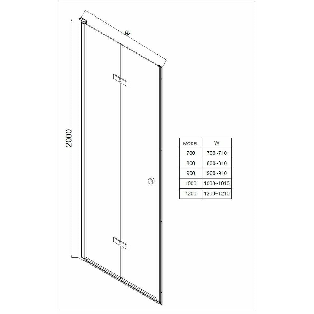 Парван за душ Walk-In Inter Ceramic бял мат 90x200 см стъкло частично матово