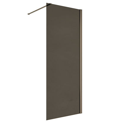 Walk-In Shower Screen Inter Ceramic Matte Grey Profile - Smoky Glass 80x200 cm