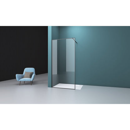 Rune Borr Walk-in Shower Screen in Matt Black 110x200 cm