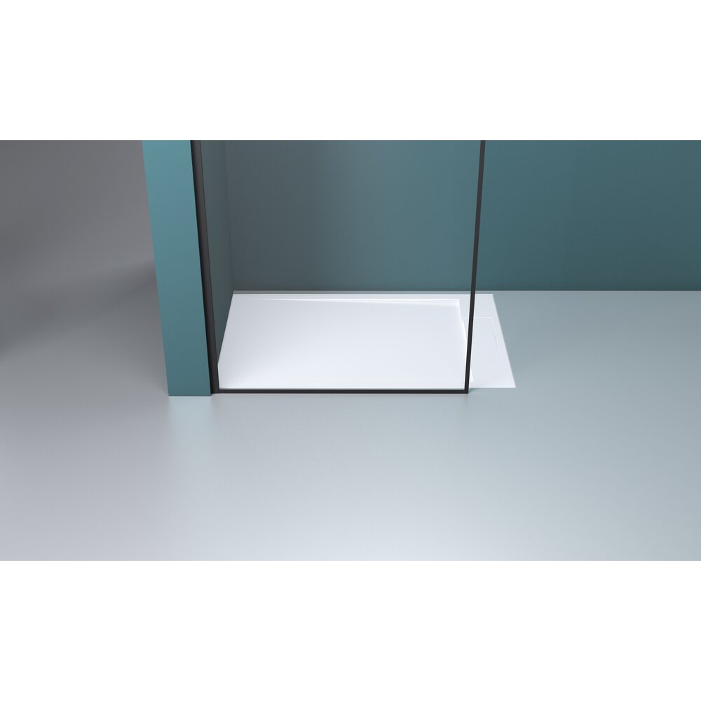Rune Borr Walk-in Shower Screen in Matt Black 110x200 cm