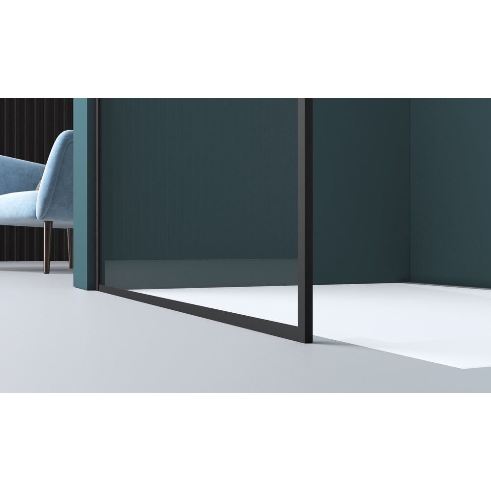 Rune Borr Walk-in Shower Screen in Matt Black 110x200 cm