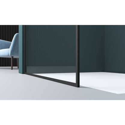 Rune Borr Walk-in Shower Screen in Matt Black 110x200 cm