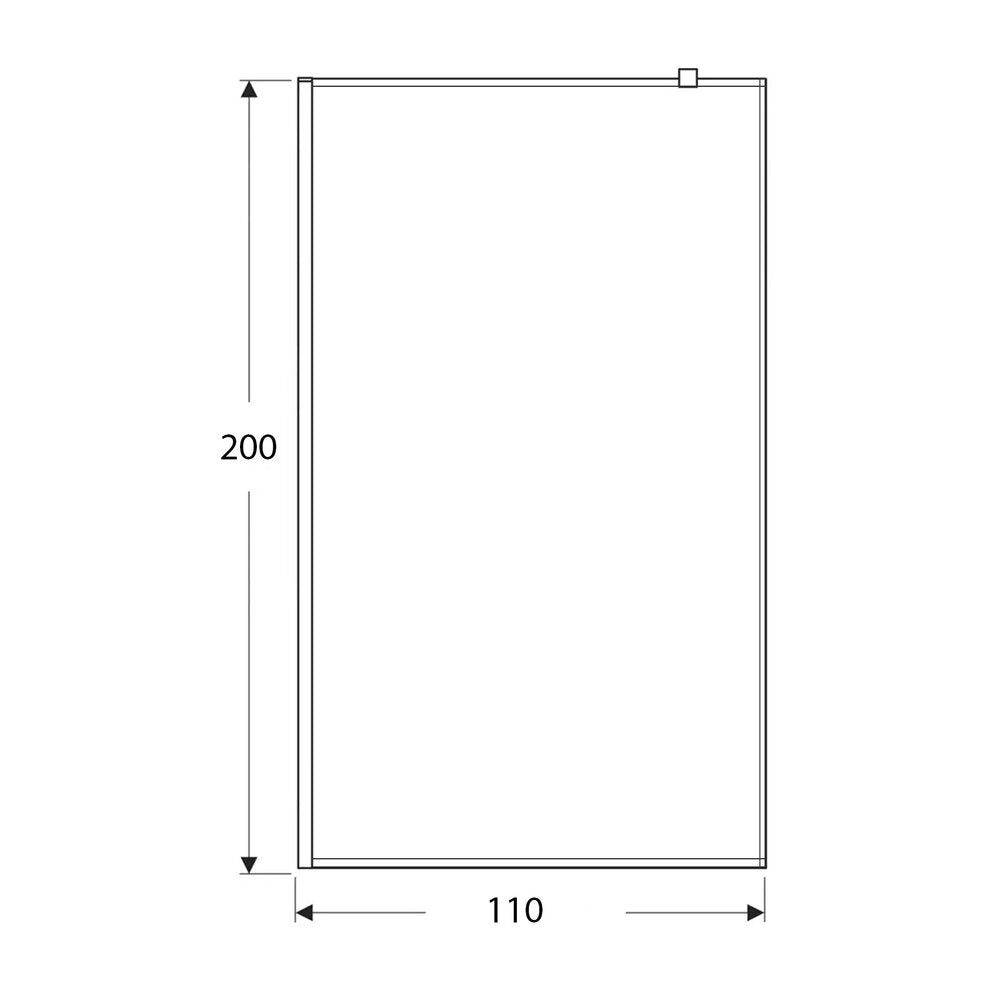 Rune Borr Walk-in Shower Screen in Matt Black 110x200 cm