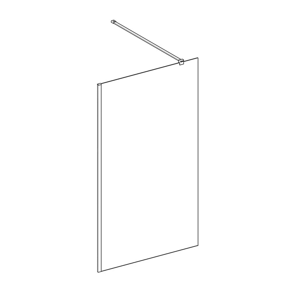 Walk-in Shower Screen Matte Black Rune Syn 100x200 cm