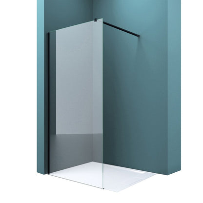 Walk-in Shower Screen Matte Black Rune Syn 100x200 cm