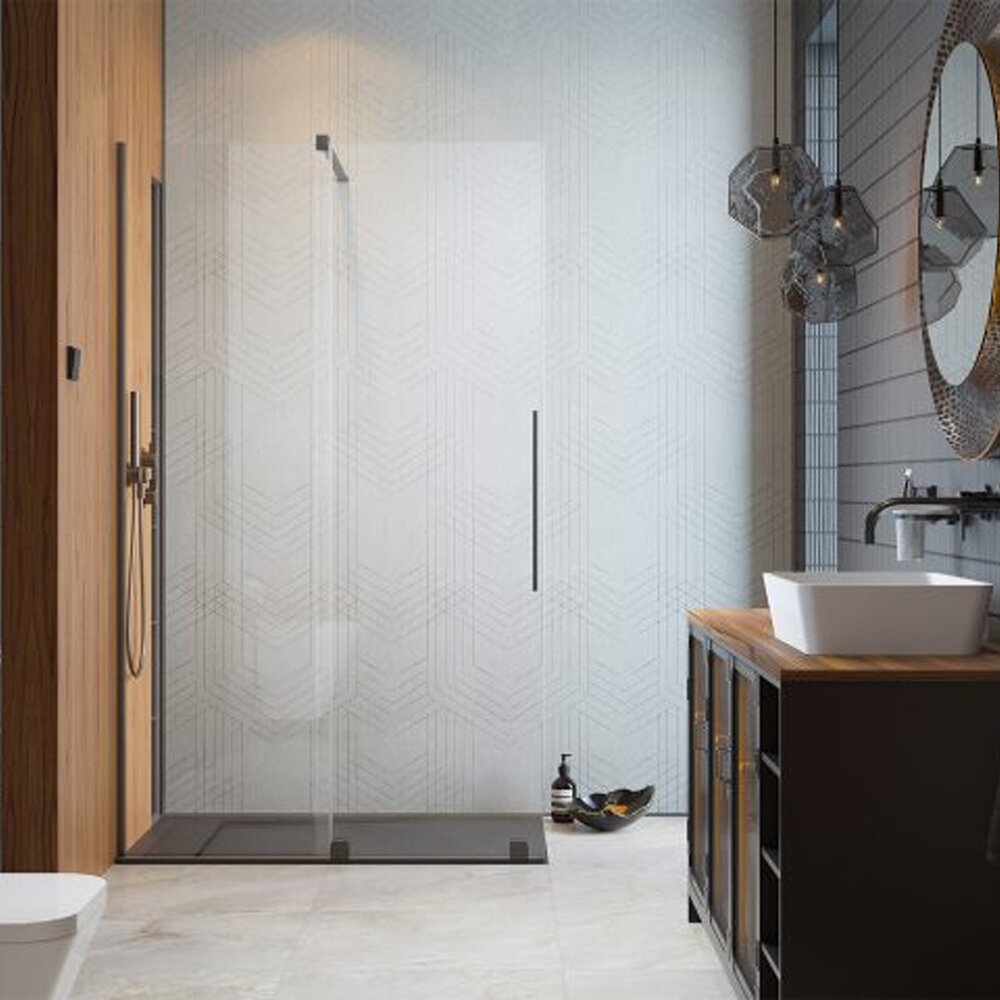 Душ параван тип Walk-in Radaway Furo GunMetal матово-прозрачен 80 cm стъкло закалено 8 mm ляво