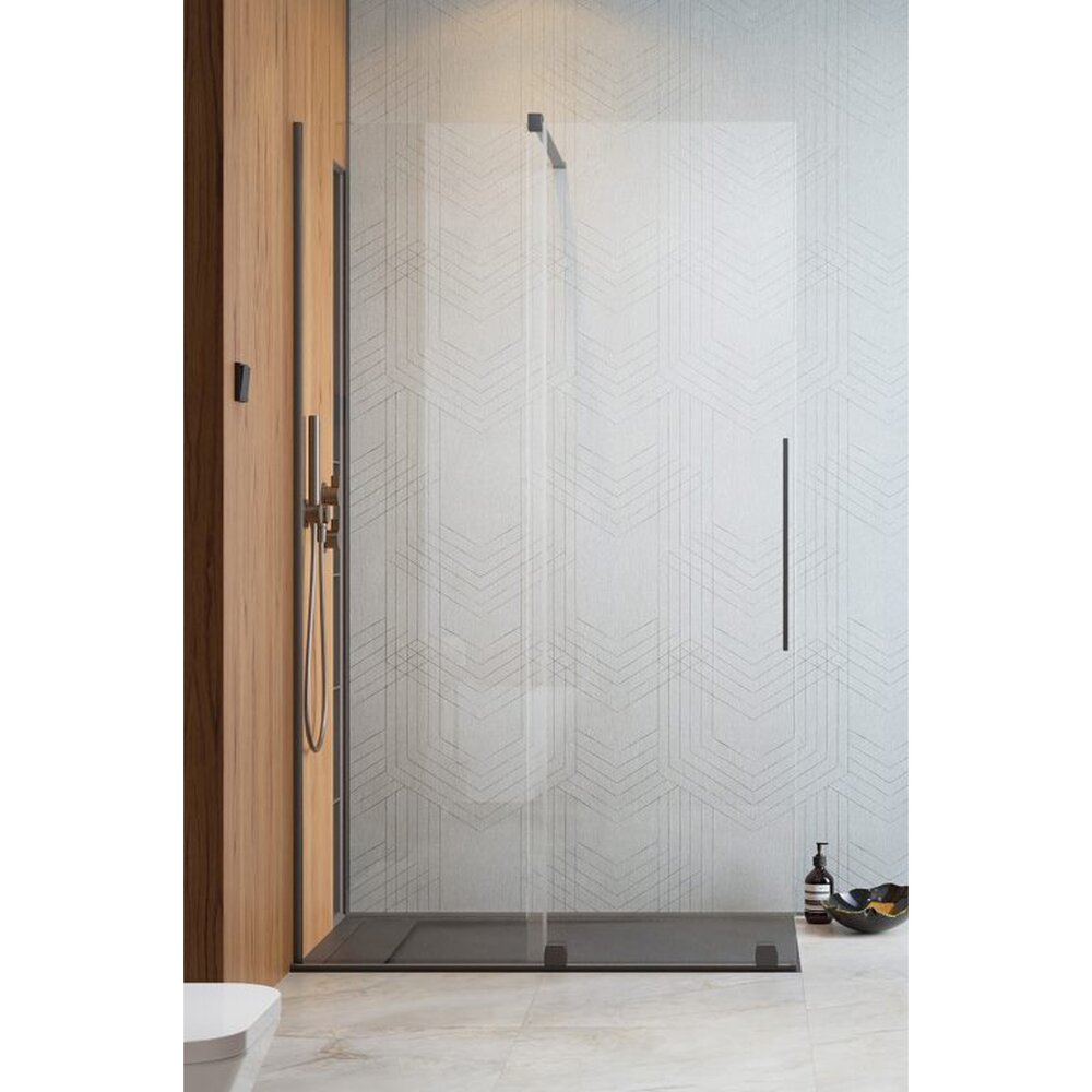 Душ параван тип Walk-in Radaway Furo GunMetal матово-прозрачен 80 cm стъкло закалено 8 mm ляво