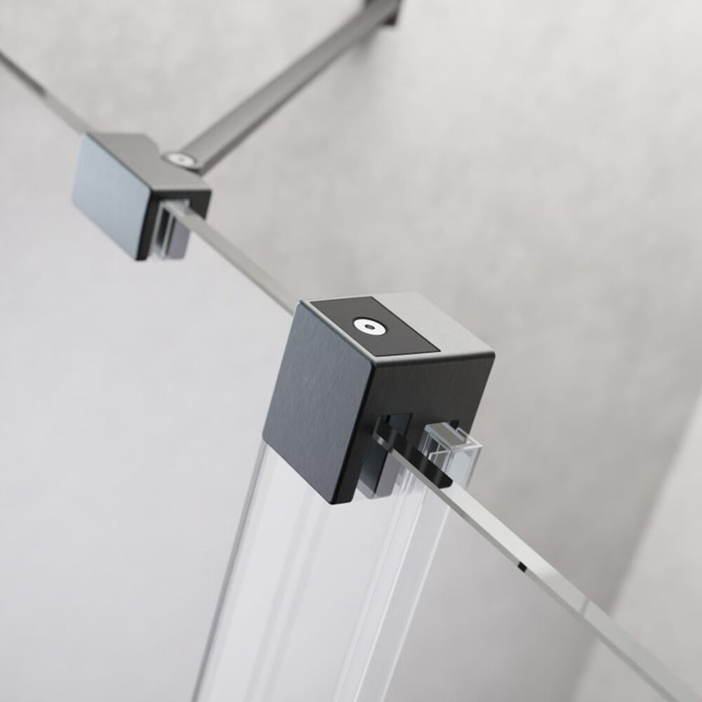 Душ параван тип Walk-in Radaway Furo GunMetal матово-прозрачен 80 cm стъкло закалено 8 mm ляво