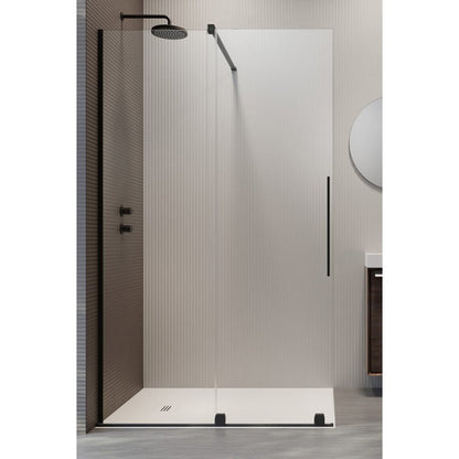 Душ параван тип Walk-in Radaway Furo черно-прозрачен 150 cm стъкло закалено 8 mm ляво