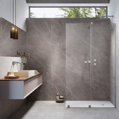 Душ параван тип Walk-in Radaway Furo никел матово-прозрачен 140 cm стъкло закалено 8 mm дясно