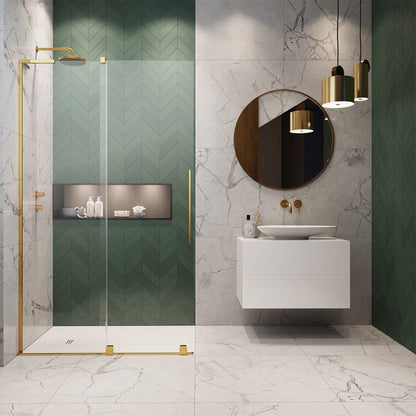 Душ параван тип Walk-in Radaway Furo SL златист лъскав-прозрачен 120 cm стъкло закалено 8 mm ляво