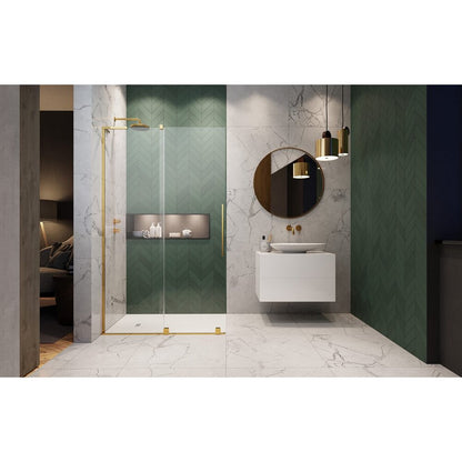 Душ параван тип Walk-in Radaway Furo SL златист лъскав-прозрачен 120 cm стъкло закалено 8 mm ляво