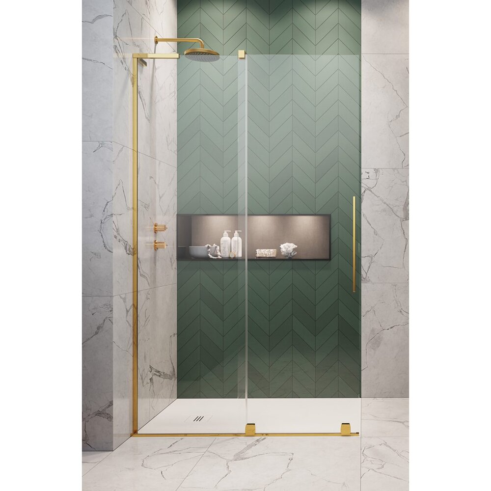 Душ параван тип Walk-in Radaway Furo SL златист лъскав-прозрачен 120 cm стъкло закалено 8 mm ляво