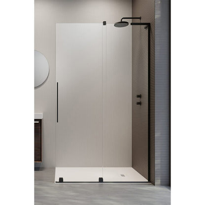 Душ параван тип Walk-in Radaway Furo SL черен мат-прозрачен 80 cm стъкло закалено 8 mm дясно