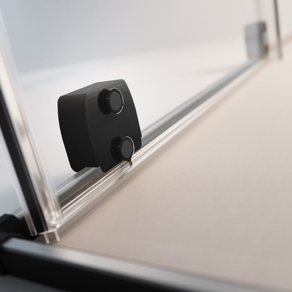Душ параван тип Walk-in Radaway Furo SL черен мат-прозрачен 80 cm стъкло закалено 8 mm дясно