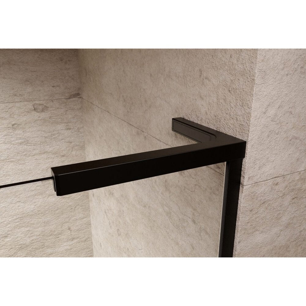 Душ параван тип Walk-in Radaway Furo SL черен мат-прозрачен 80 cm стъкло закалено 8 mm дясно